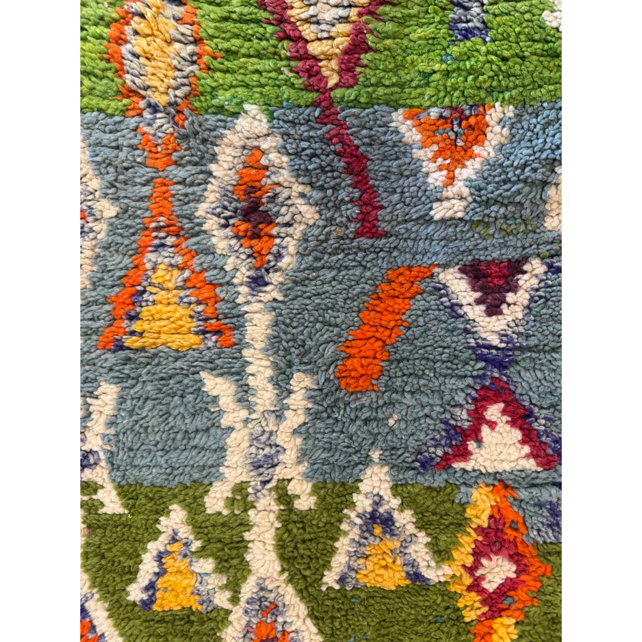 Colorful Green Moroccan Runner Rug