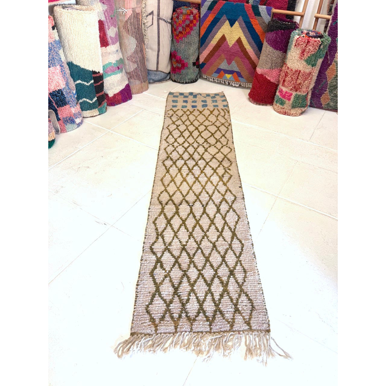 Neutral Moroccan Runner Rug
