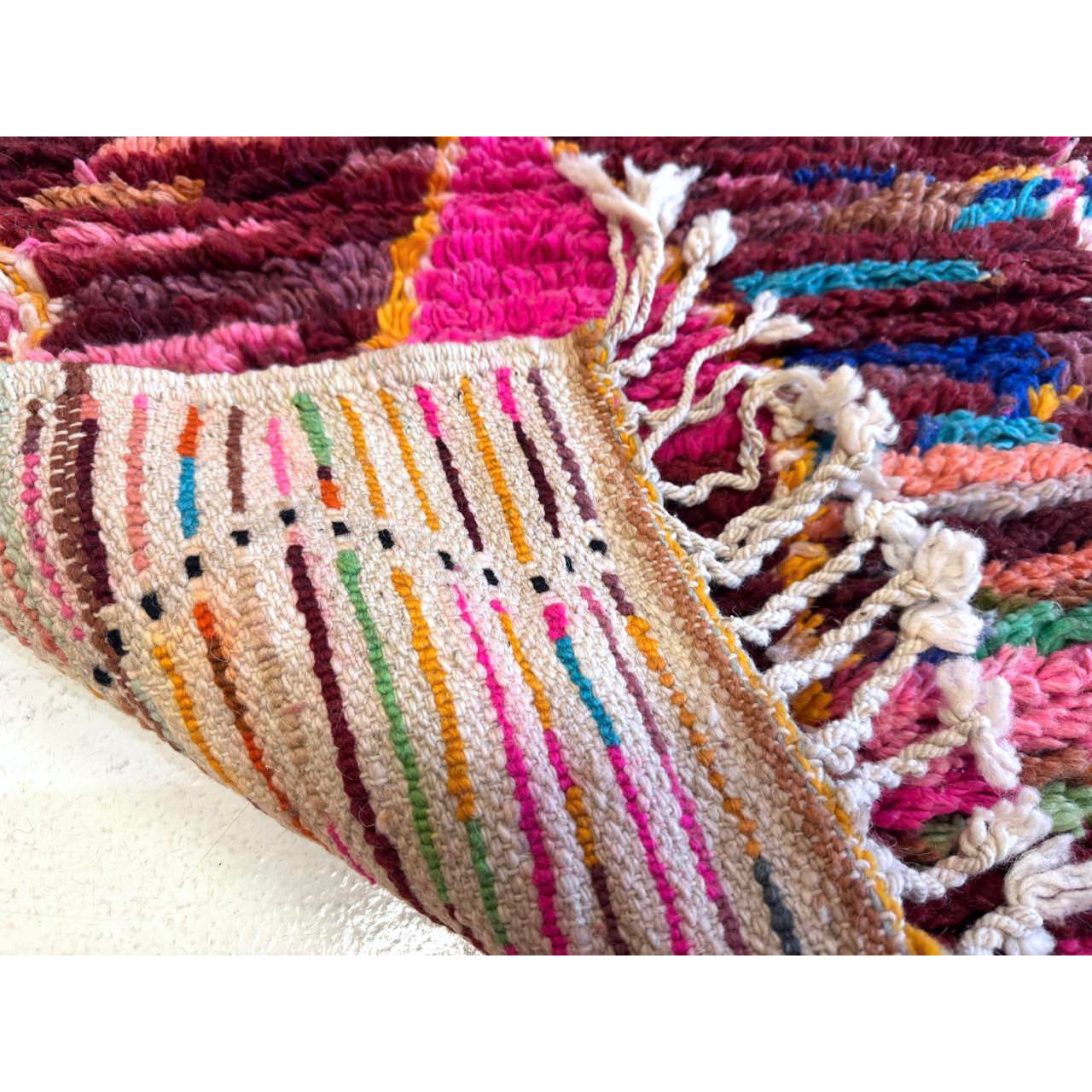 Colorful High Pile Moroccan Runner Rug