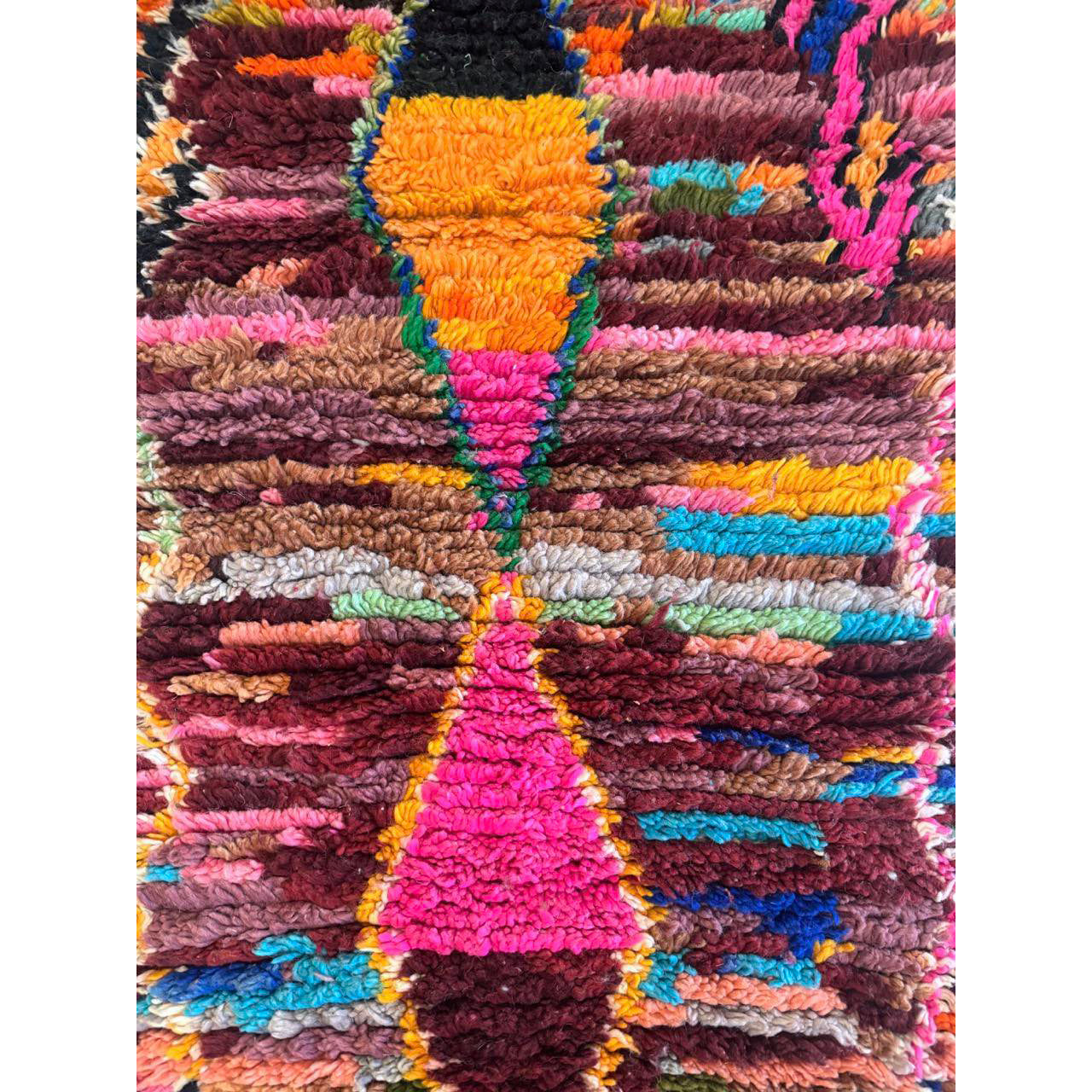 Colorful High Pile Moroccan Runner Rug