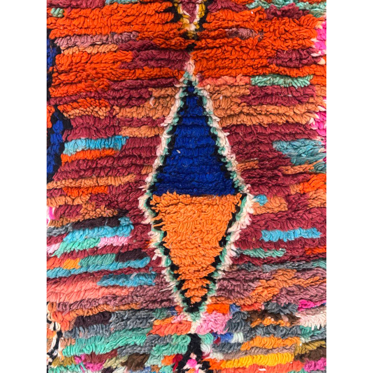 Colorful High Pile Moroccan Runner Rug