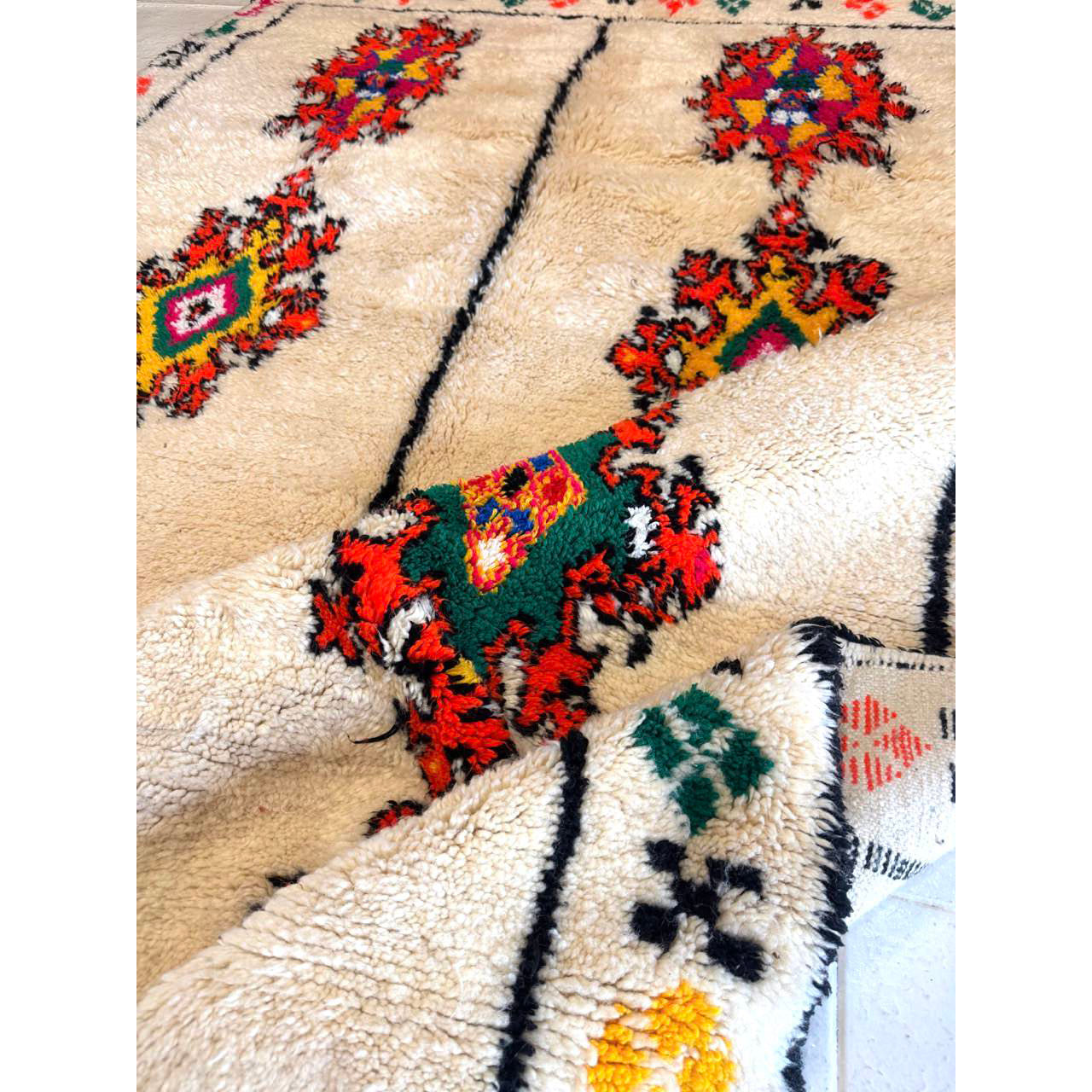 Large White Moroccan Rug