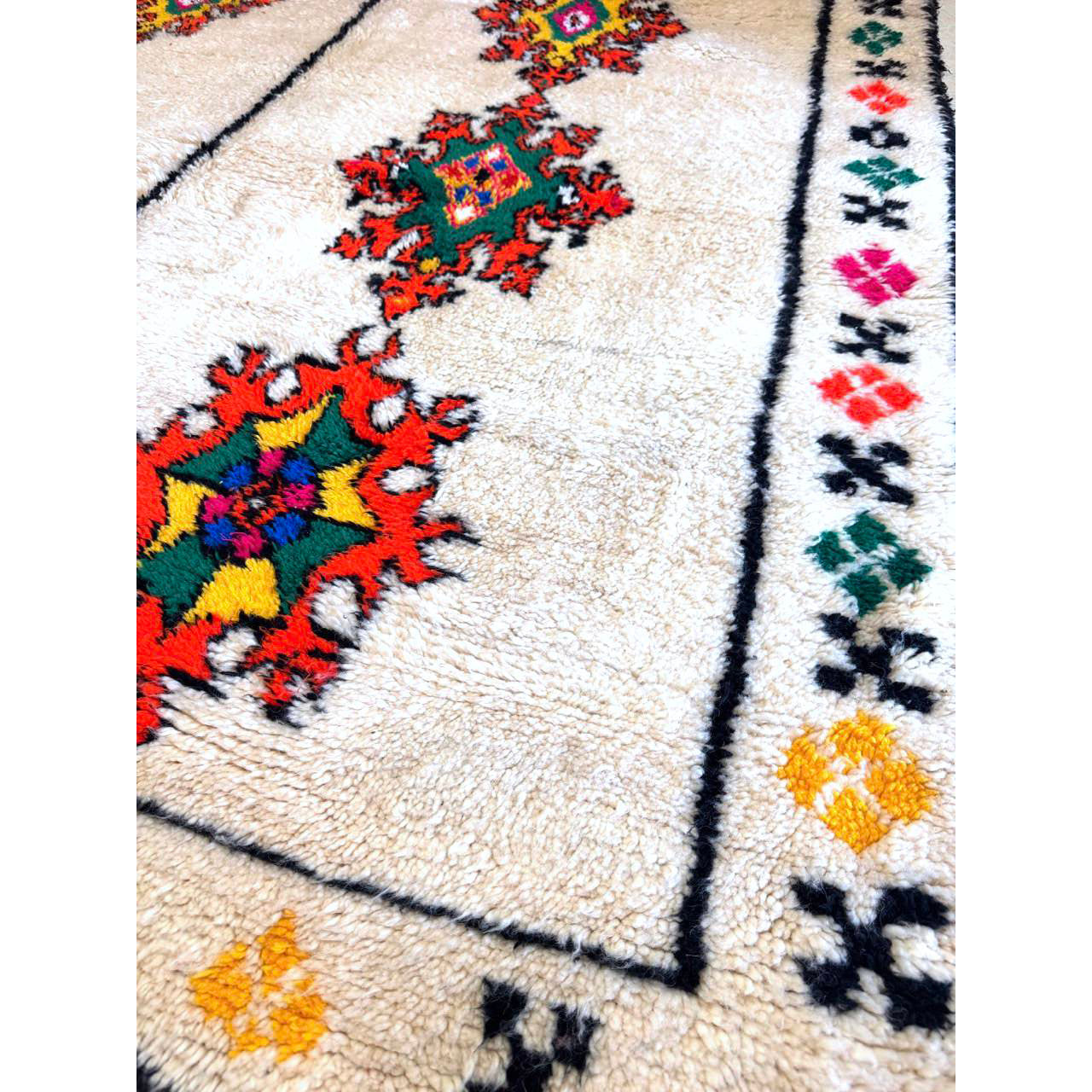 Large White Moroccan Rug