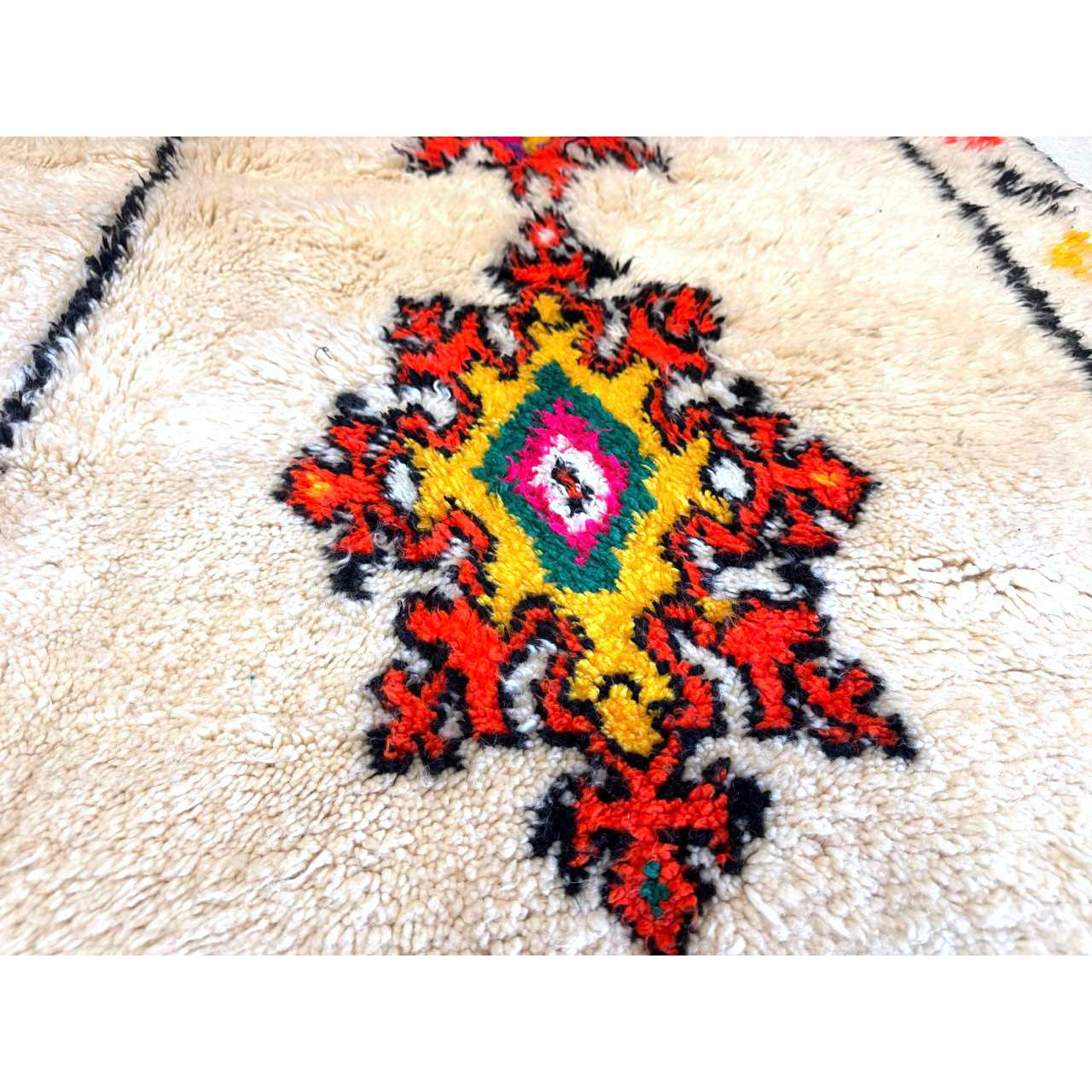 Large White Moroccan Rug