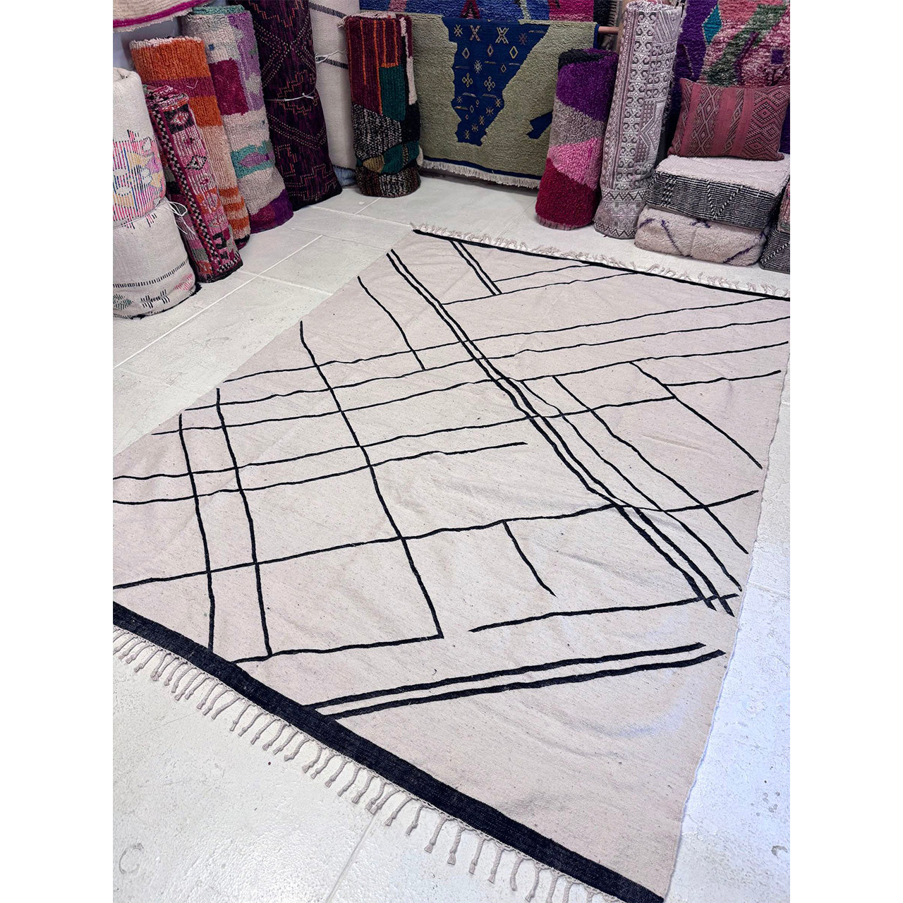 Large Beni Ourain Flatweave Kilim