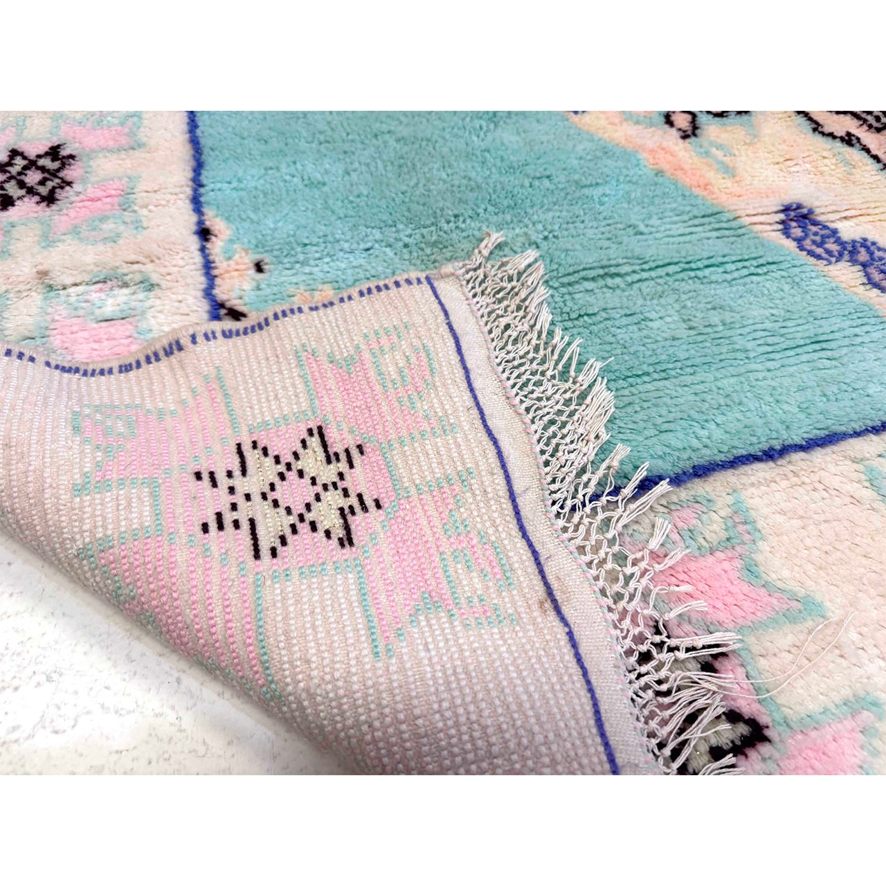 Teal and Pink Moroccan Rug