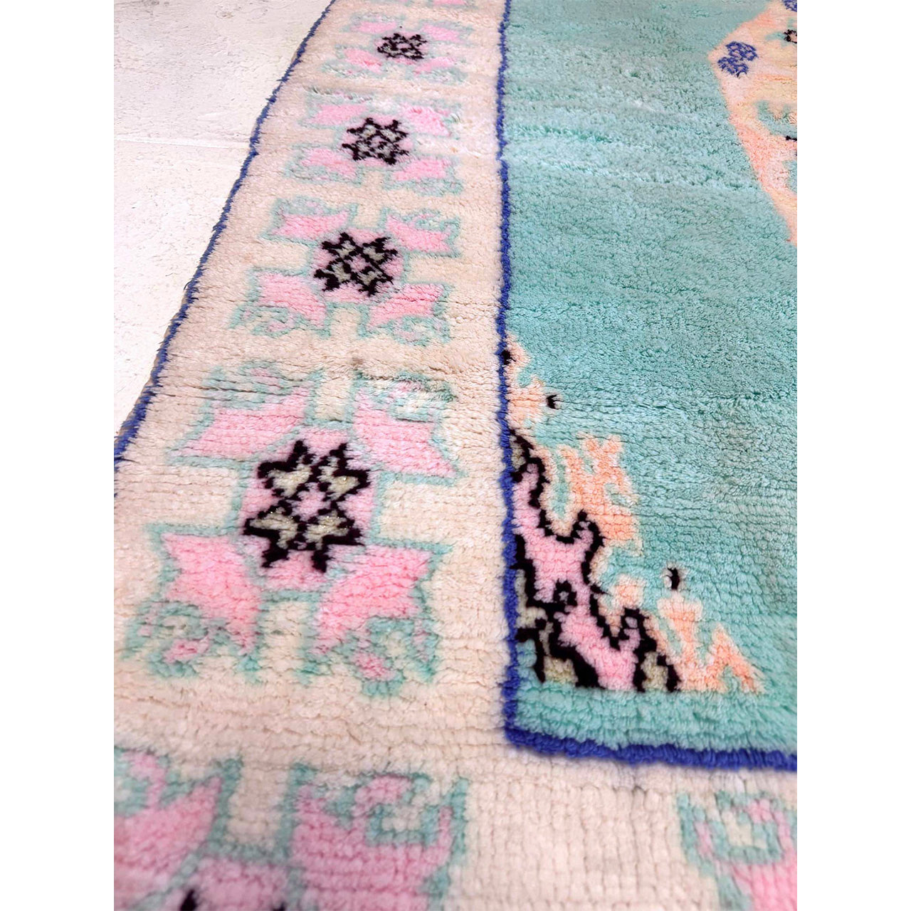 Teal and Pink Moroccan Rug