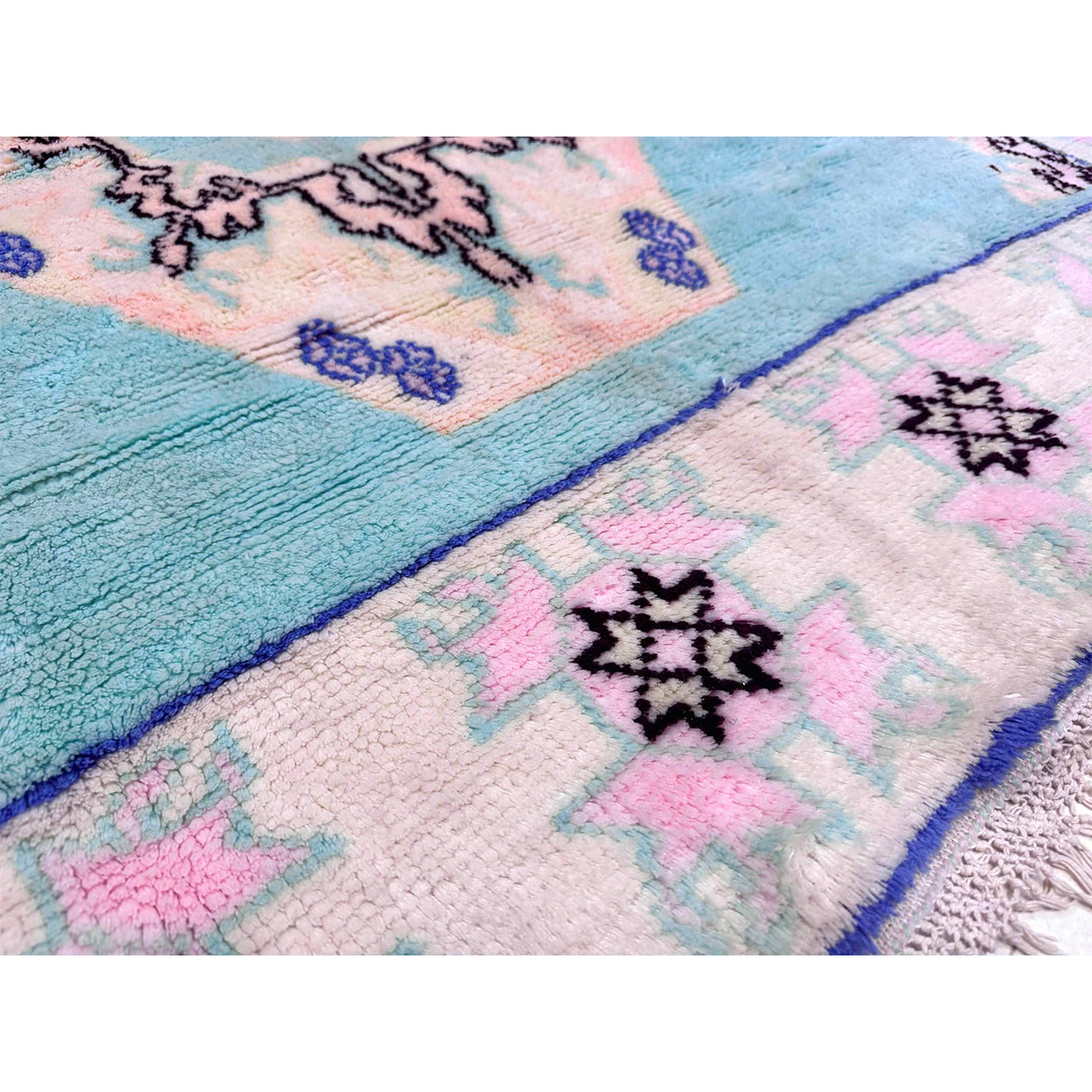 Teal and Pink Moroccan Rug