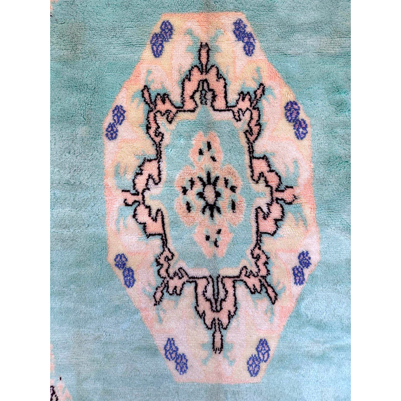 Teal and Pink Moroccan Rug