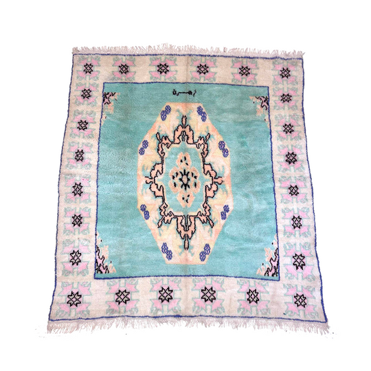 Teal and Pink Moroccan Rug