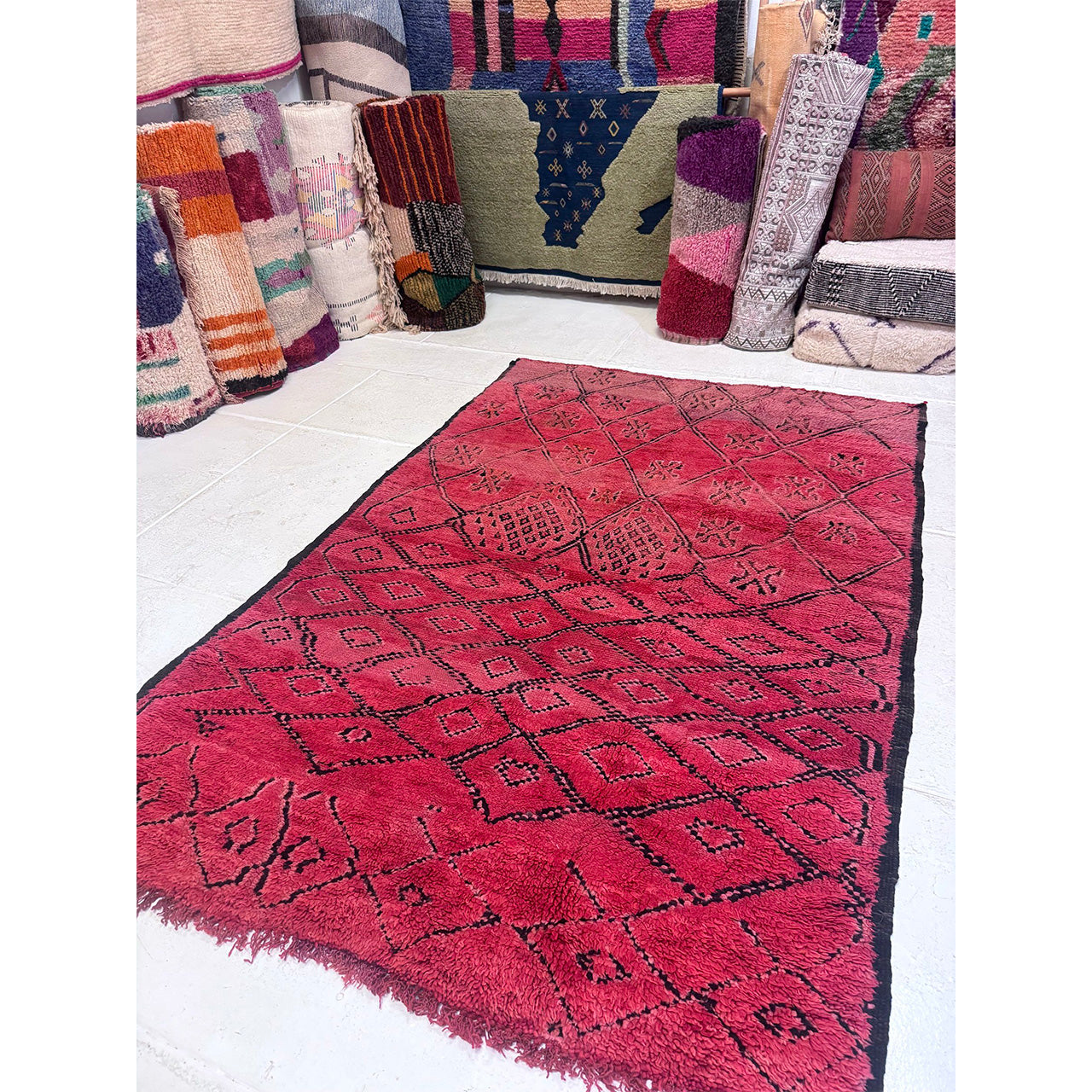Vintage Red Moroccan Rug