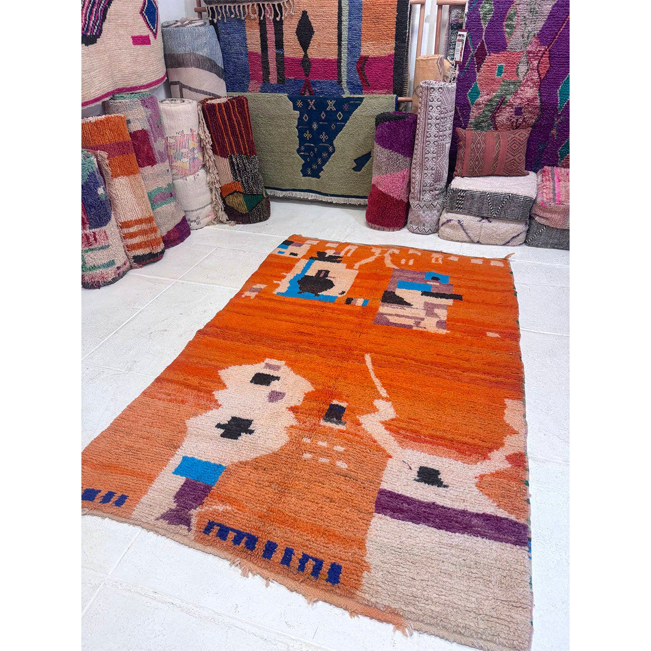 Orange Boujad Moroccan Rug