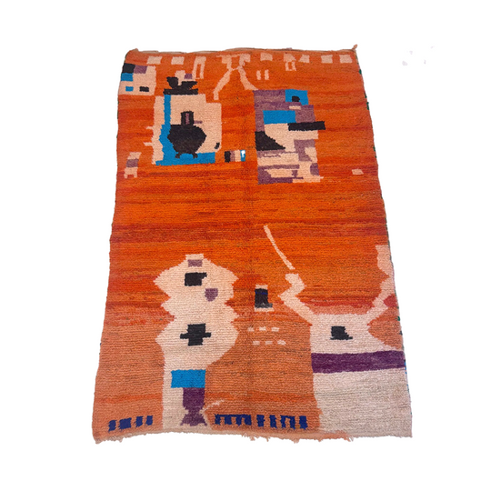 Orange Boujad Moroccan Rug