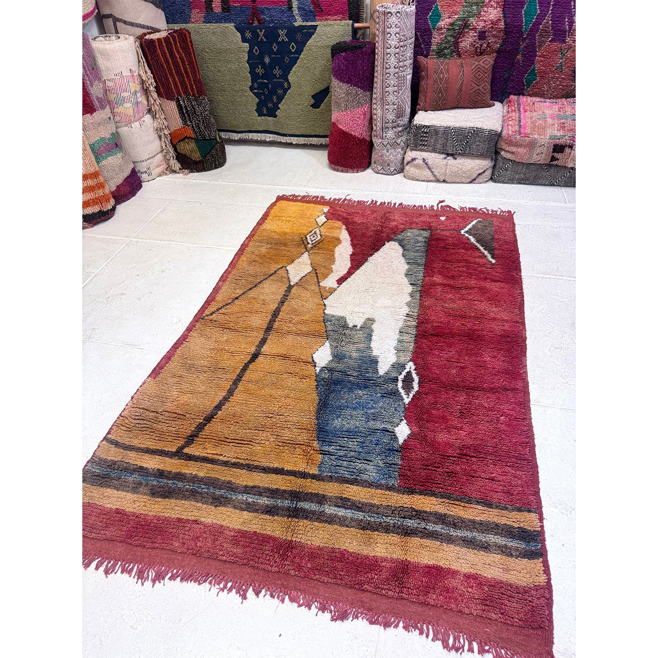 Abstract Wool Moroccan Rug
