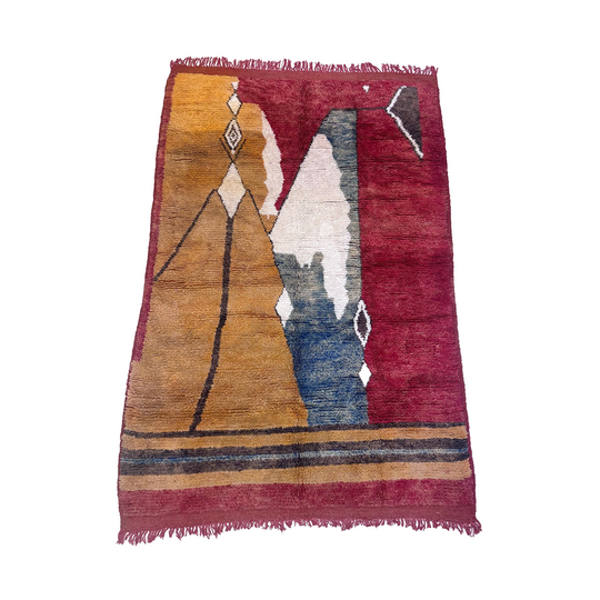 Abstract Wool Moroccan Rug