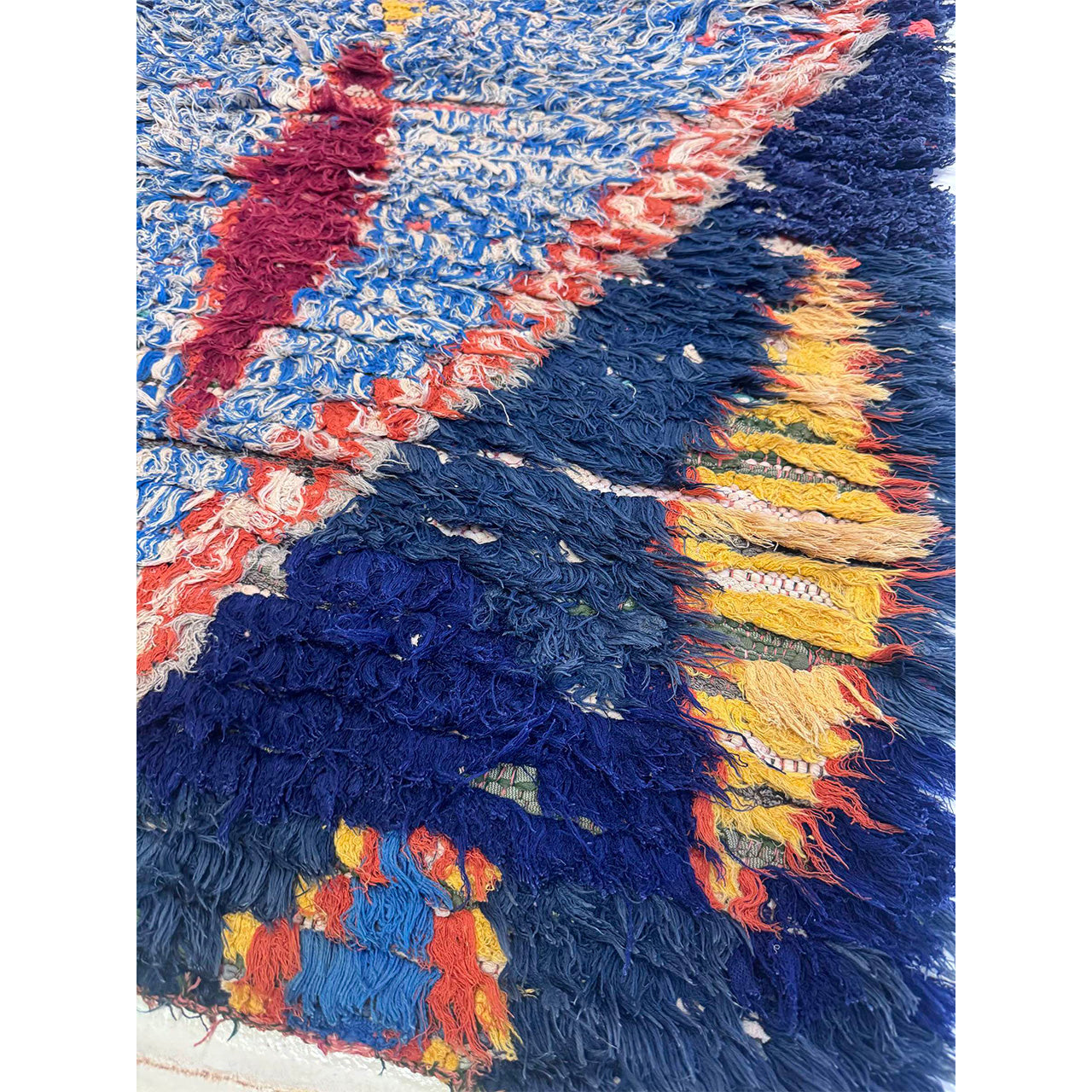 Blue Moroccan Boucherouite Runner