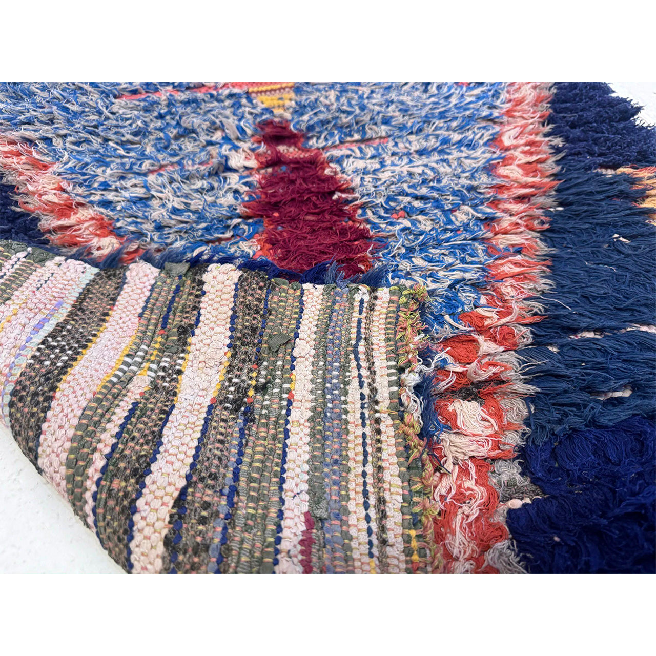 Blue Moroccan Boucherouite Runner