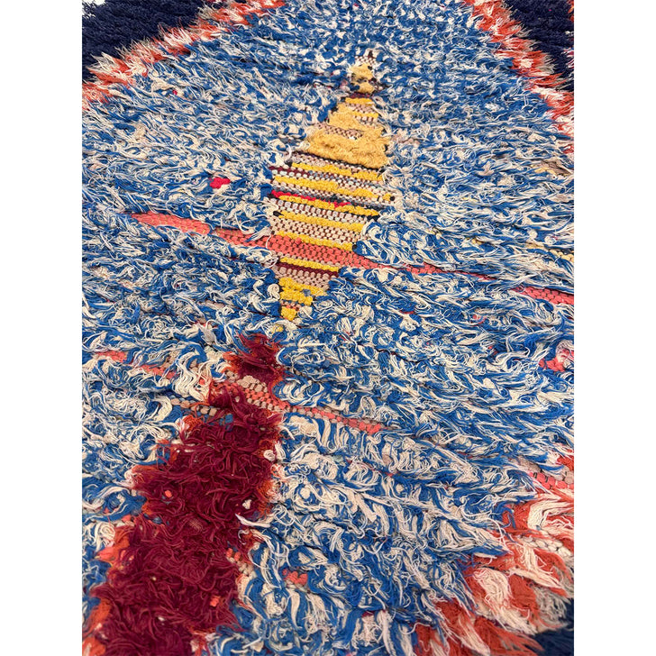 Blue Moroccan Boucherouite Runner