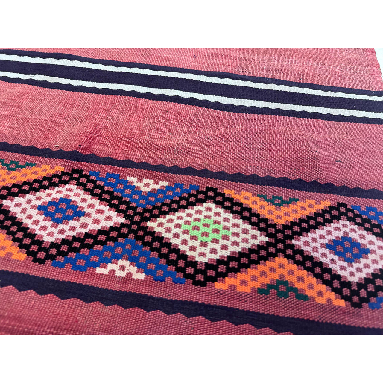 Faded Red Moroccan Flatweave Runner