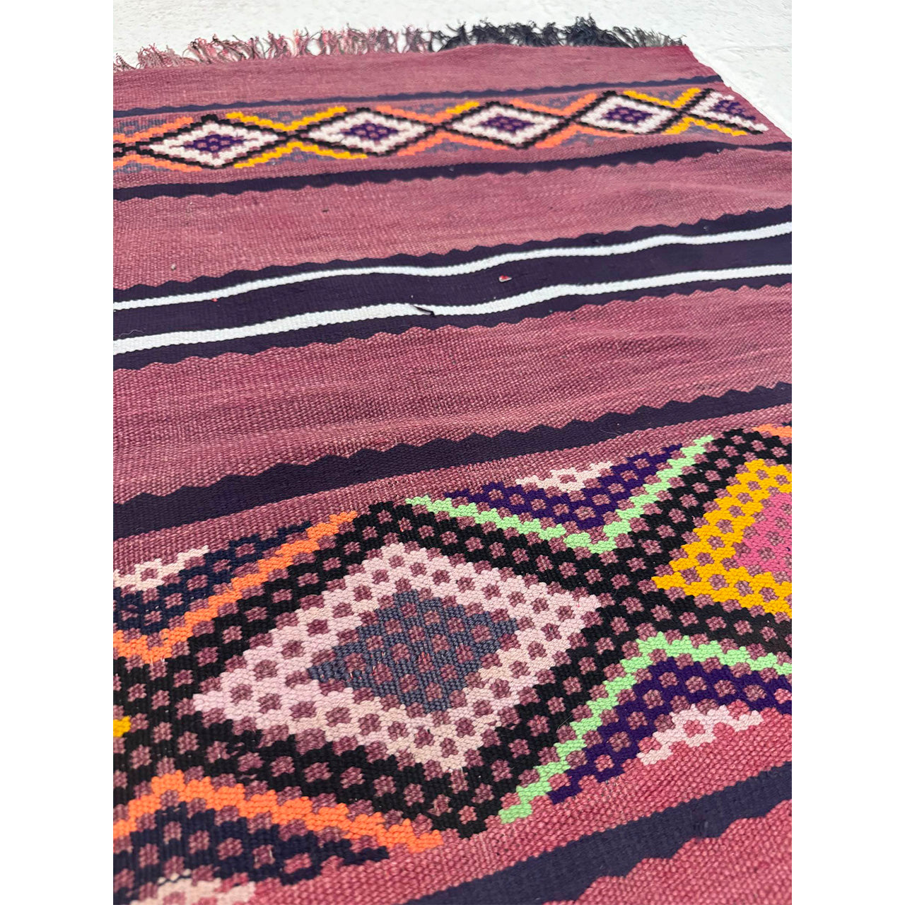 Faded Red Moroccan Flatweave Runner