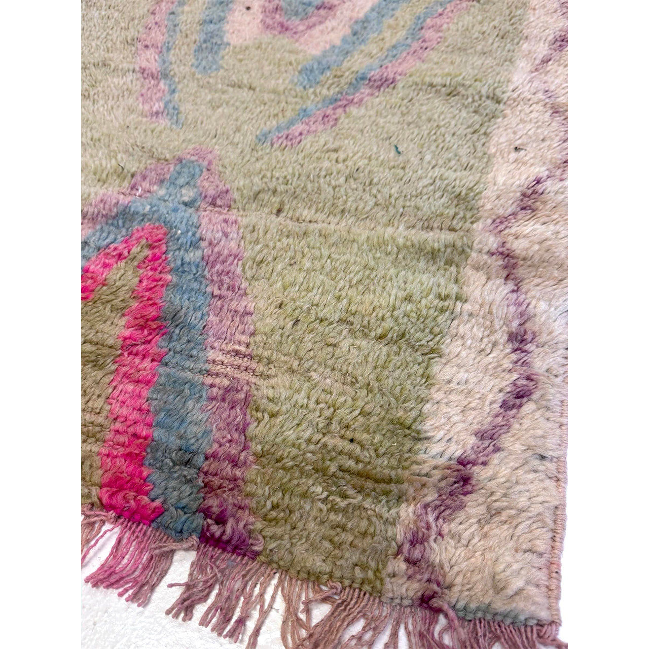Faded Green Moroccan Boujad Rug