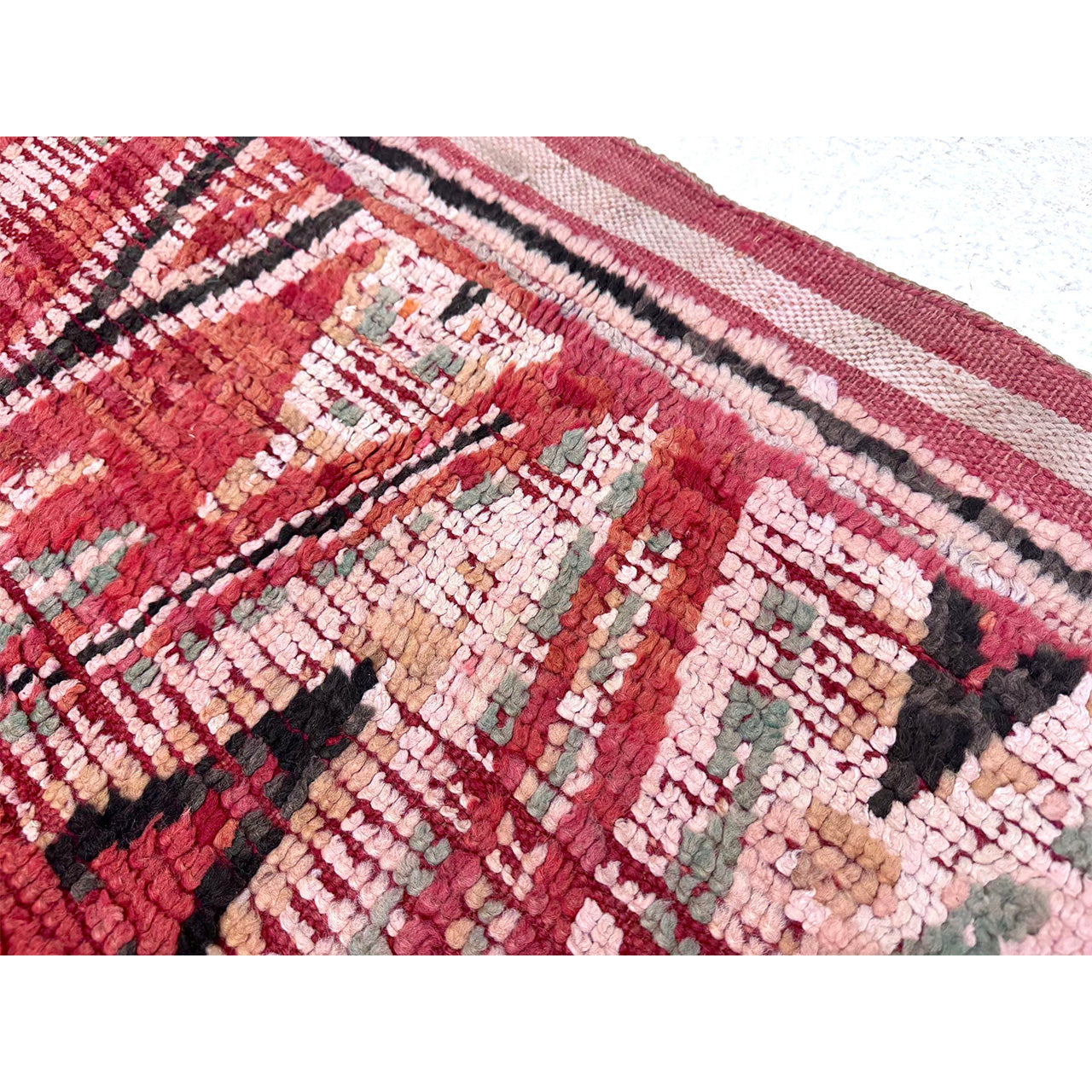 Vintage Red Moroccan Diamond Rug