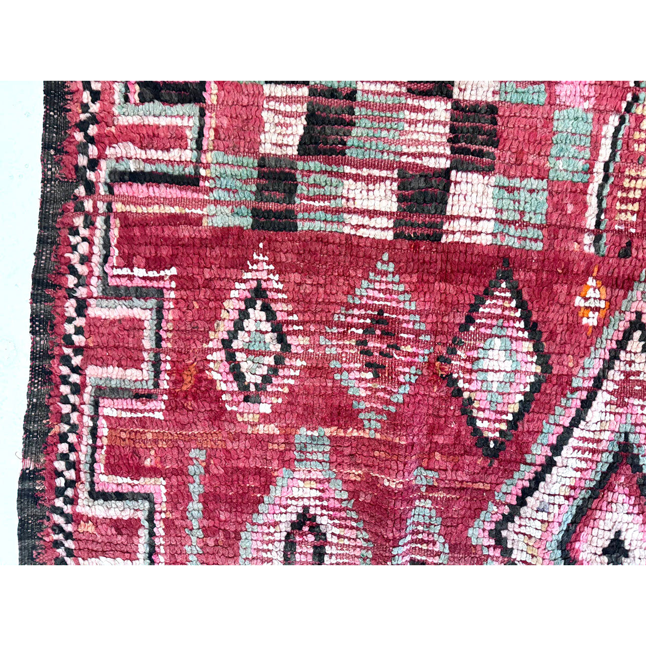 Vintage Red Moroccan Diamond Rug