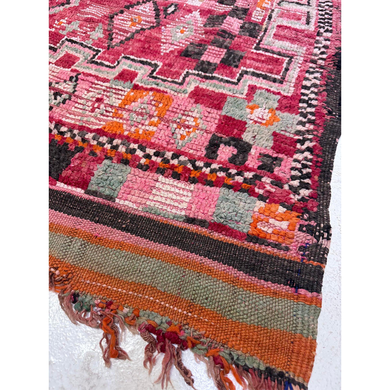 Vintage Red Moroccan Diamond Rug