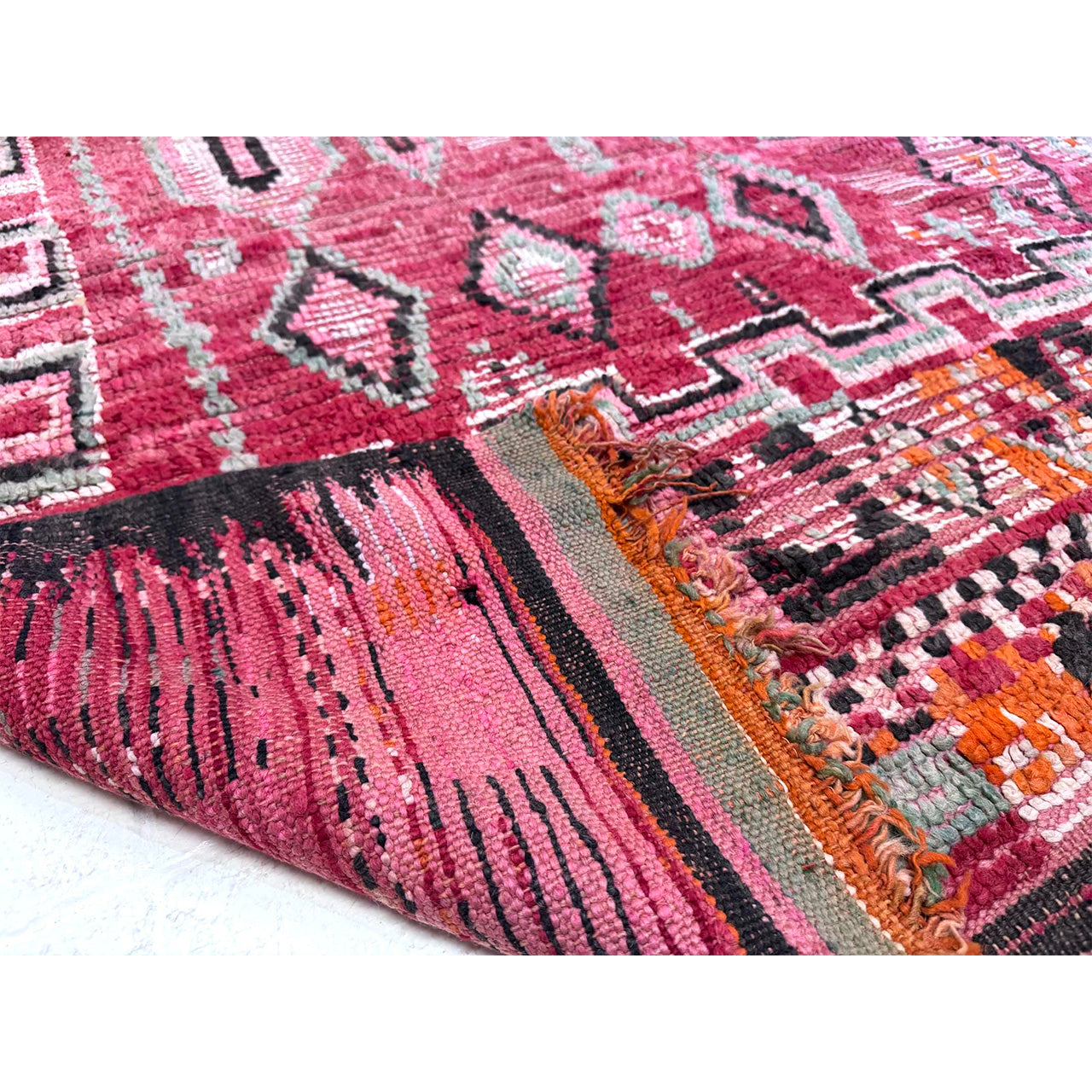 Vintage Red Moroccan Diamond Rug