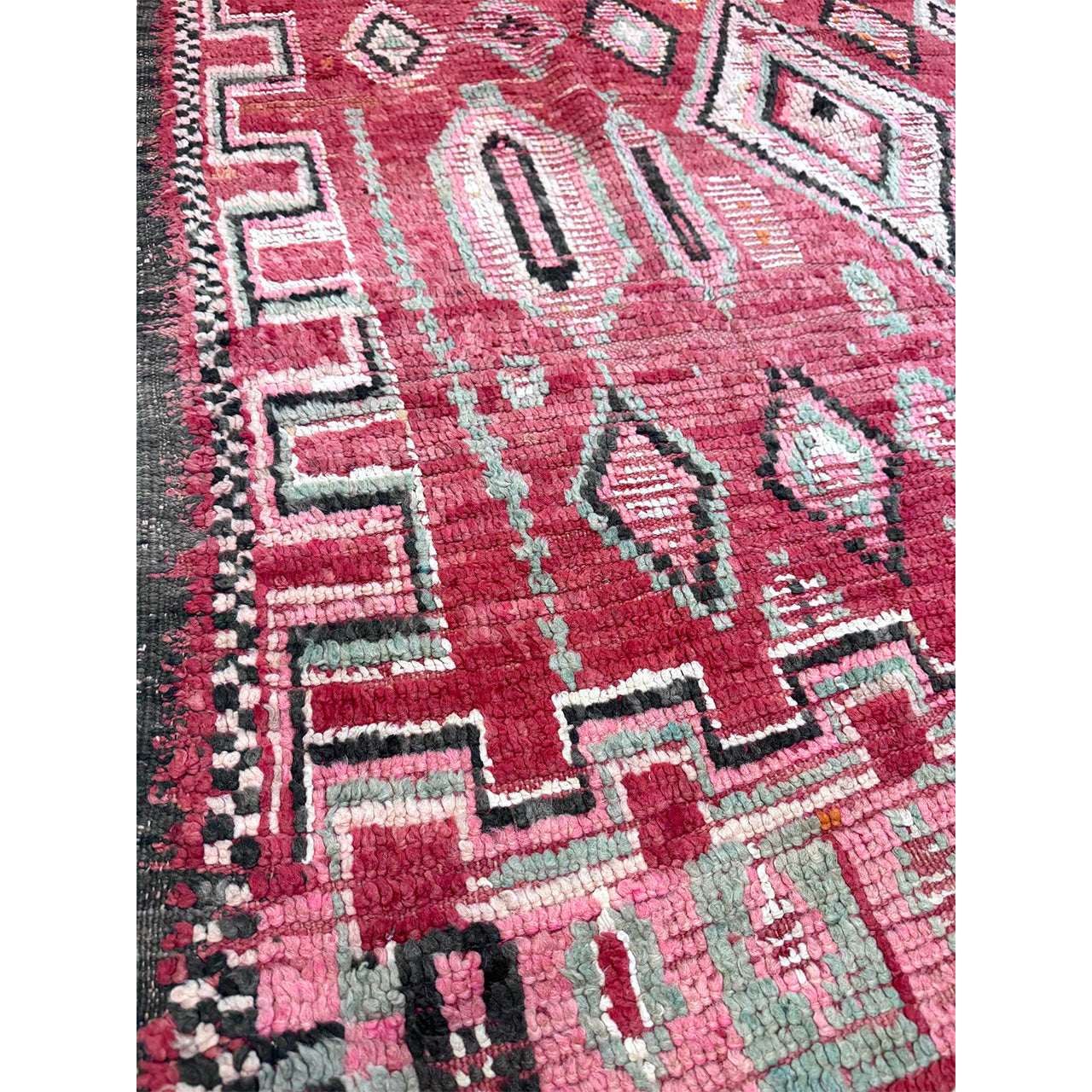 Vintage Red Moroccan Diamond Rug