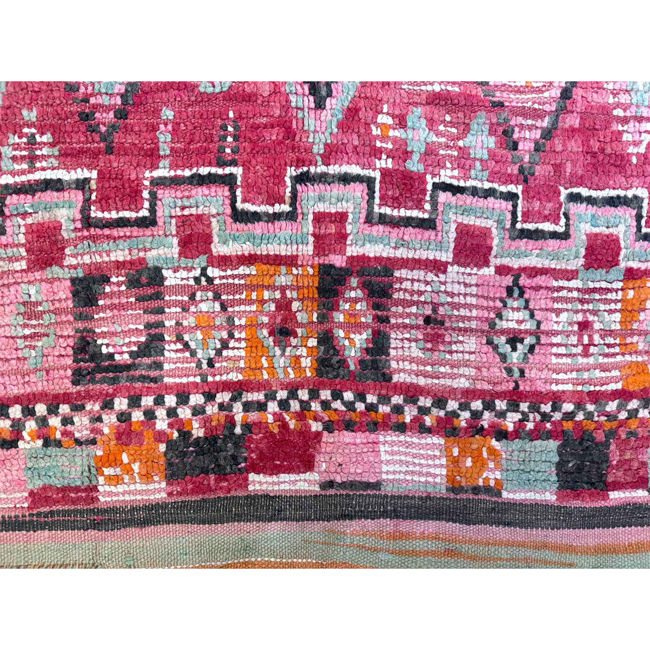Vintage Red Moroccan Diamond Rug