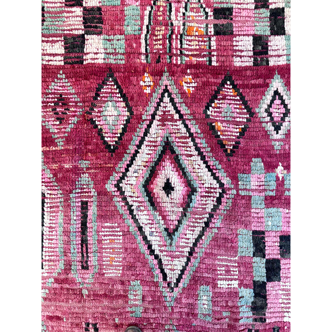 Vintage Red Moroccan Diamond Rug