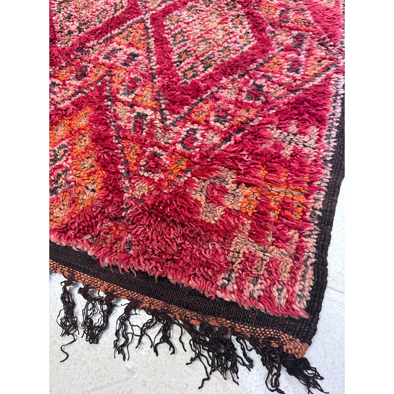 Vintage Red Beni Mguild Rug