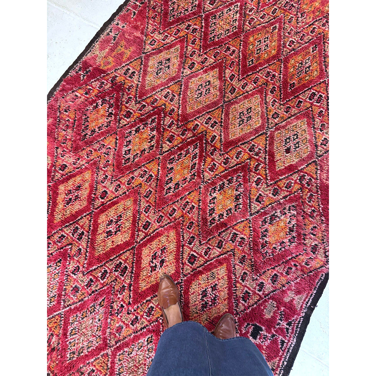 Vintage Red Beni Mguild Rug