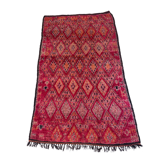 Vintage Red Beni Mguild Rug