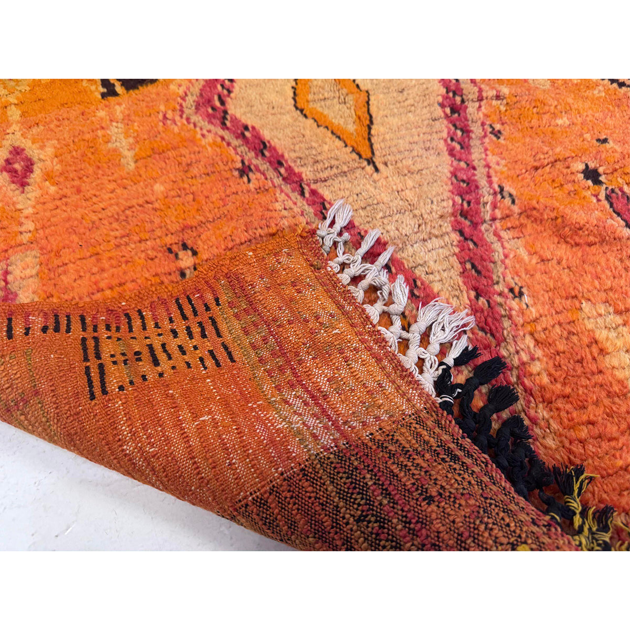 Vintage Orange Moroccan Throw Rug