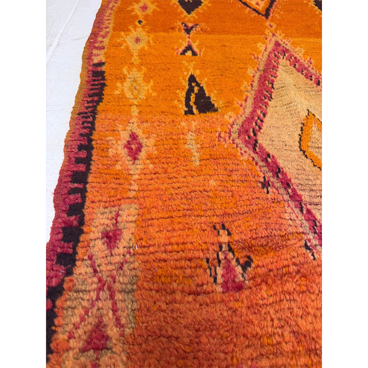 Vintage Orange Moroccan Throw Rug