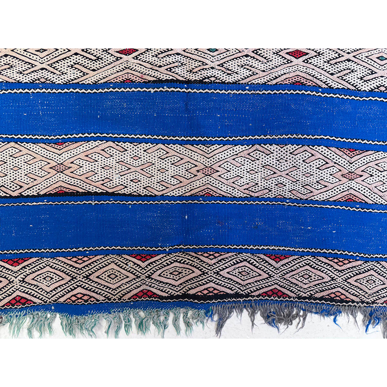 Vintage Blue Moroccan Flatweave Kilim