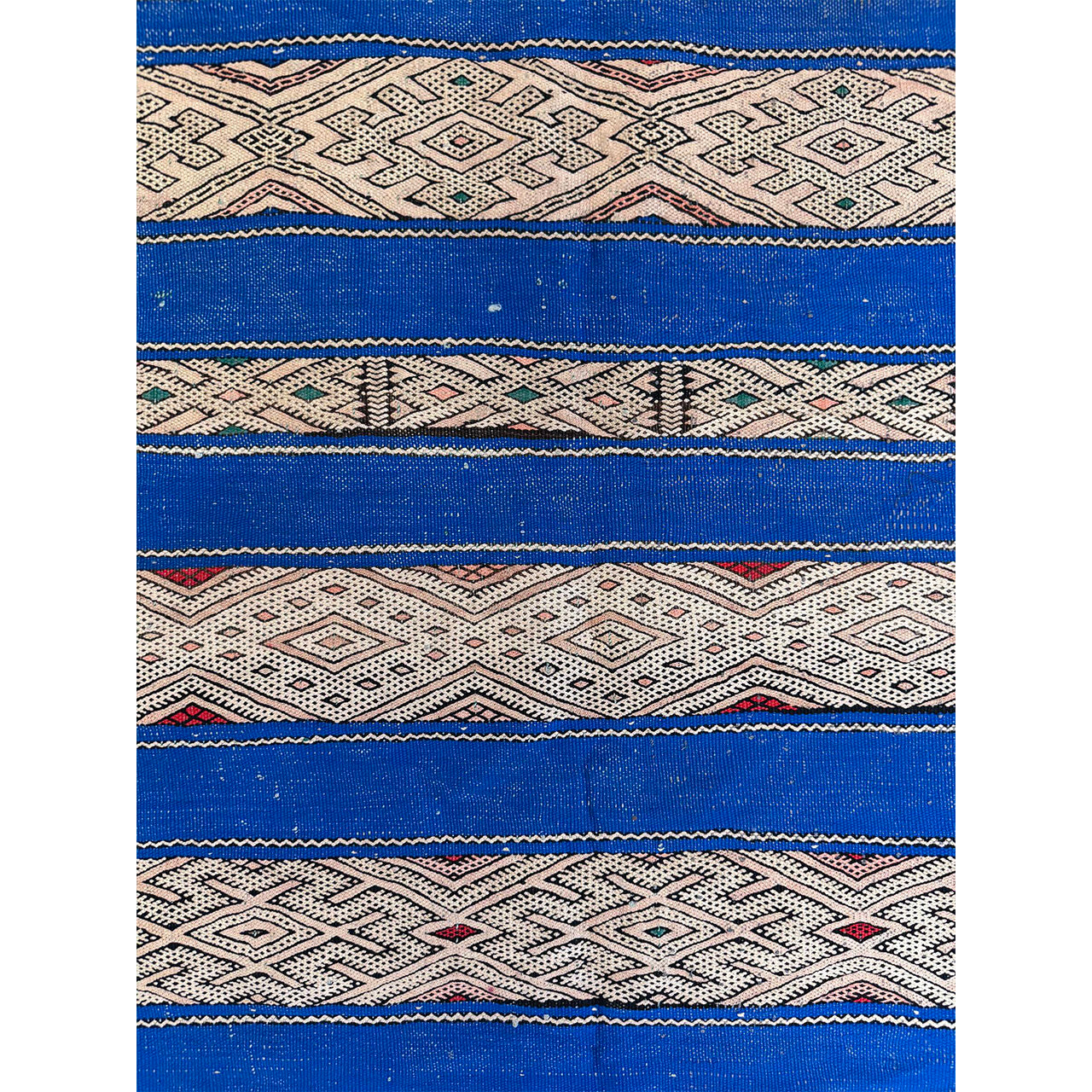 Vintage Blue Moroccan Flatweave Kilim