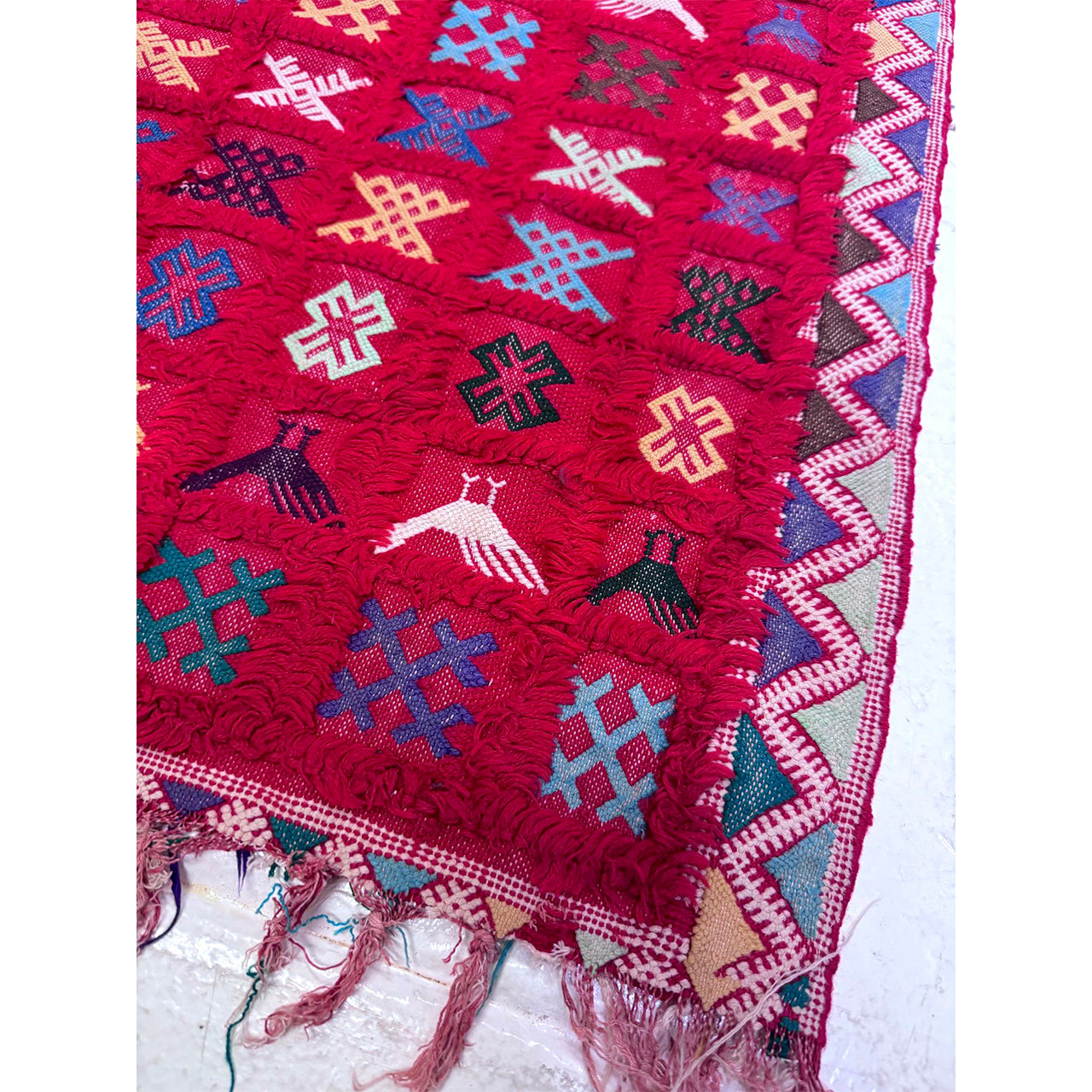 Vintage Red Mixed Weave Rug