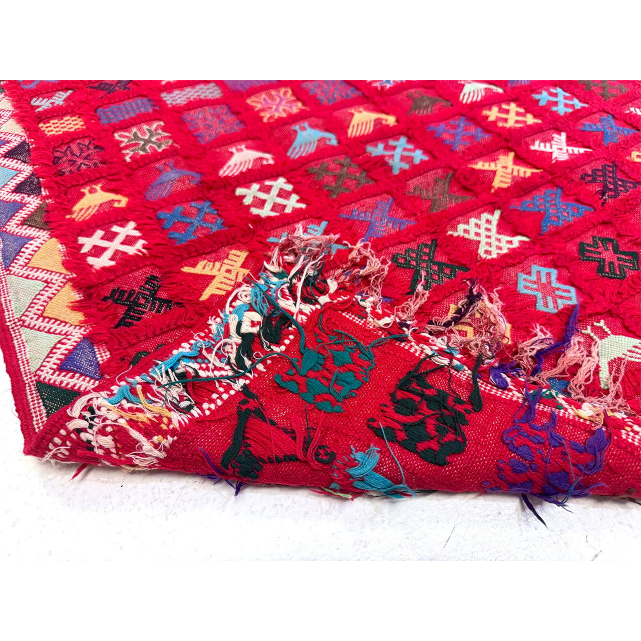 Vintage Red Mixed Weave Rug