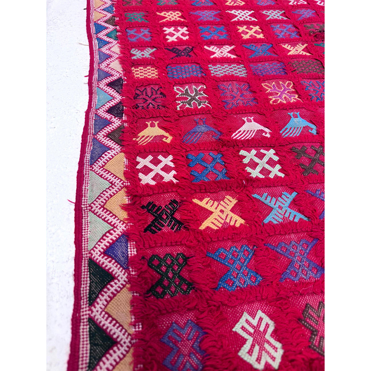 Vintage Red Mixed Weave Rug