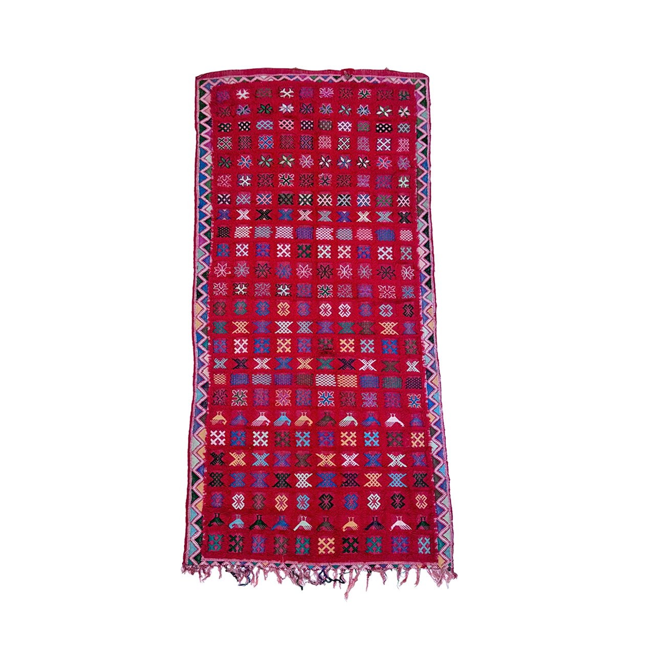 Vintage Red Mixed Weave Rug