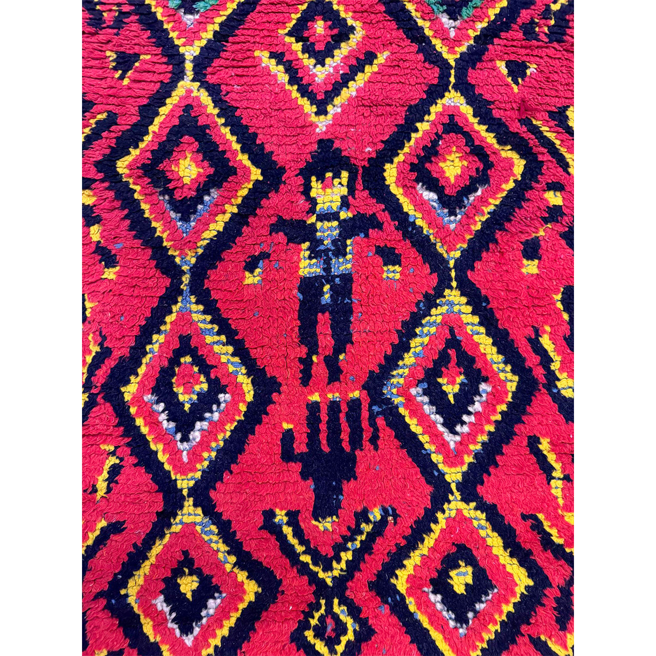 Red Moroccan Boucherouite Rug