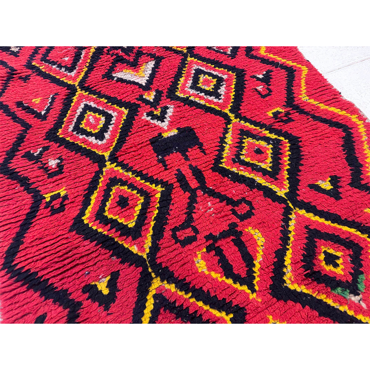 Red Moroccan Boucherouite Rug