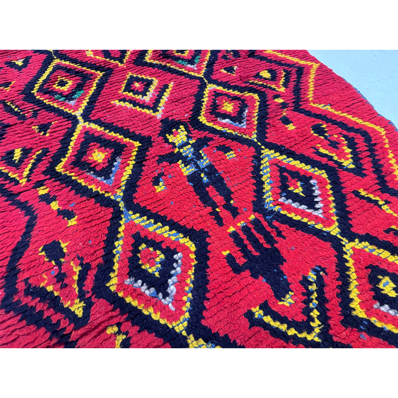 Red Moroccan Boucherouite Rug