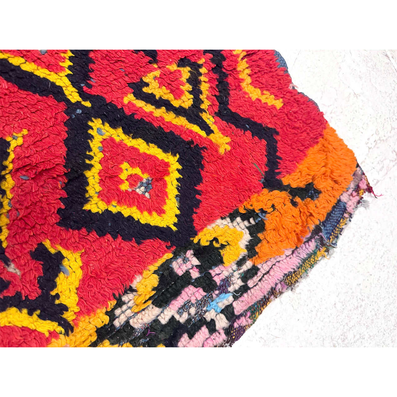 Red Moroccan Boucherouite Rug