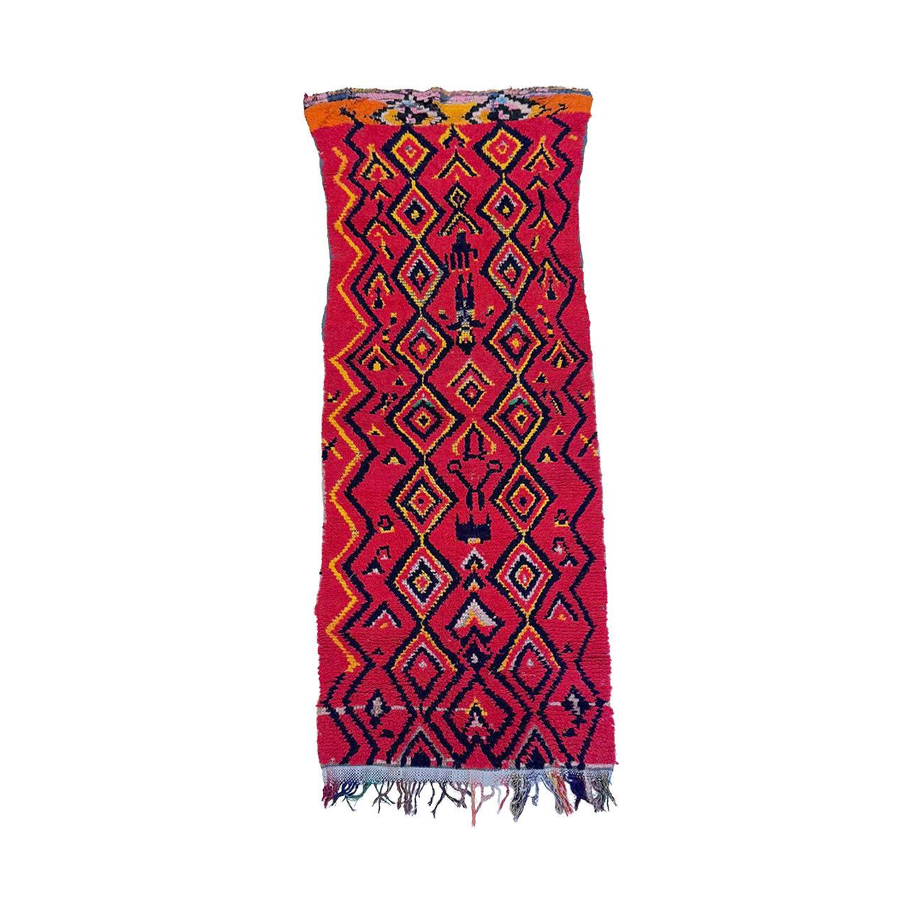 Red Moroccan Boucherouite Rug
