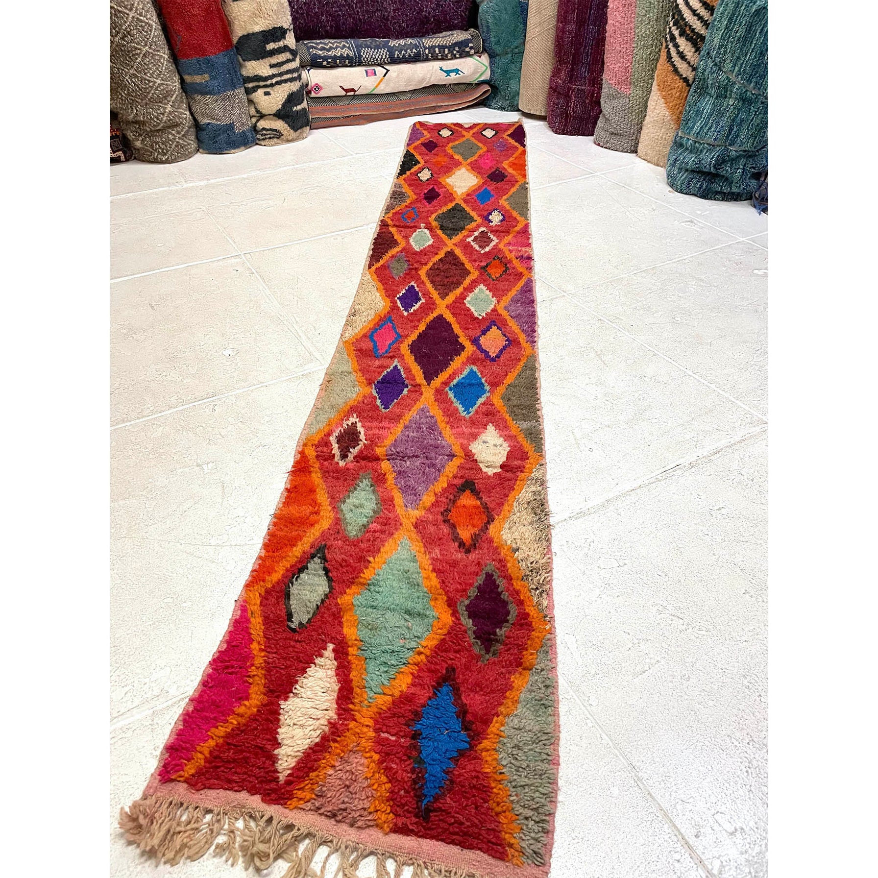 Red Moroccan Runner | 2’ 3” x 13’ 1”– Kantara | Moroccan Rugs