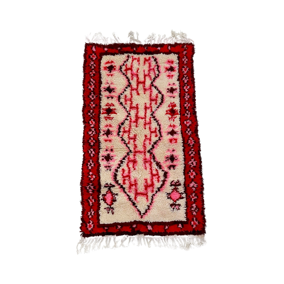 3x5 ft Moroccan Boucherouite top small rug!